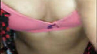 Cute ebony teen breasts pressed in holi with audio