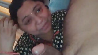 Desi woman gives blowjob with conversation