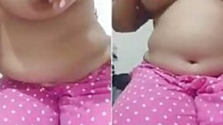 Desi slut takes clothes off making XXX sized knockers and pussy known