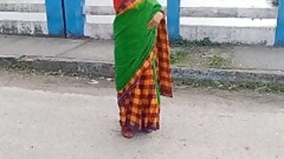 Green Saree Indian Desi Rustic Bengali Mama Fucking