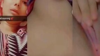 Sexy Indian beauty shows her tits and plays with her pussy during a video call
