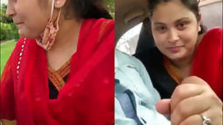 Desi girl gives blowjobs in park and car outdoors