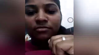 Horny Tamil Girl On Video Call Raises Dick Up.