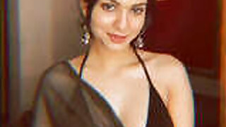 KANAK MISHRA DESI BEAUTY WITH SEXINESS IN BLACK SARI