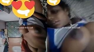 Tamil Girl Shows Tits to Lover on Video Call