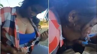 Sexy Desi Gf Pushes her tits and gives a blowjob
